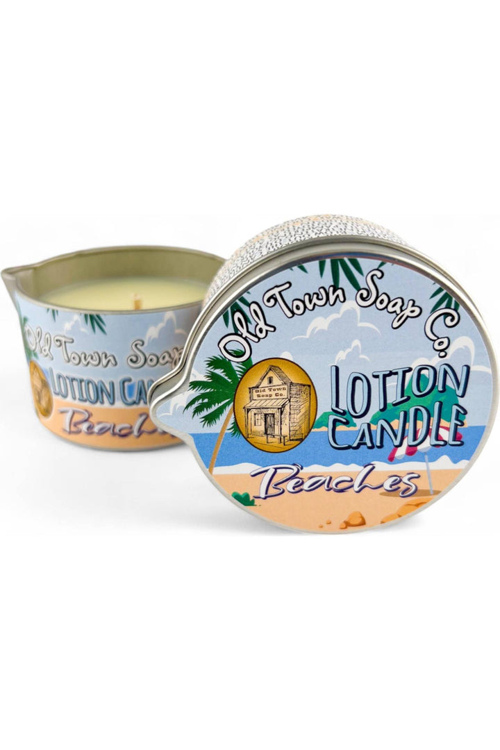 Old Town Soap Co. - Lotion Candles - in our Best Selling Scents -Unique Skincare: Beaches - Vintage Dragonfly Boutique