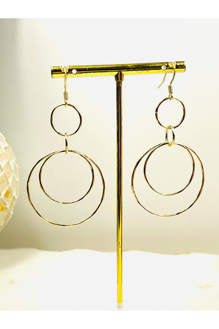 ShannAgains Jewels - Gold Connected Hoop Earrings - Vintage Dragonfly Boutique