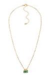 Dainty Chain Link Necklace with Rhinestone Pendants