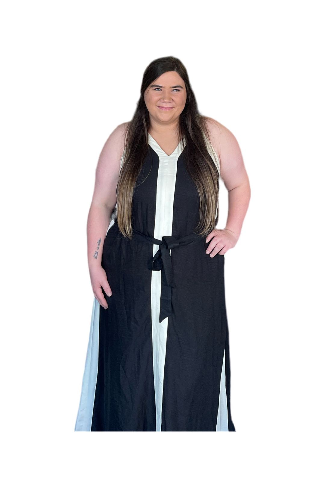 Entro Black and White Maxi Dress