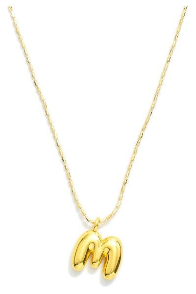 Bubble Ballon Initial Pendant Necklace