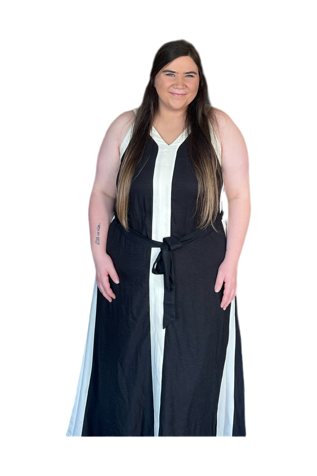 Entro Black and White Maxi Dress