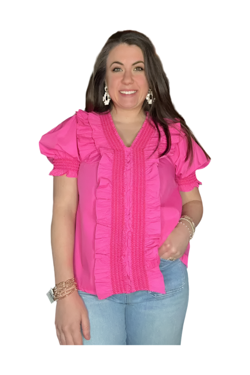 Entro Barbie Pink Ruffle Top