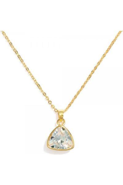 Gold Chain with Crystal Pendant Necklace