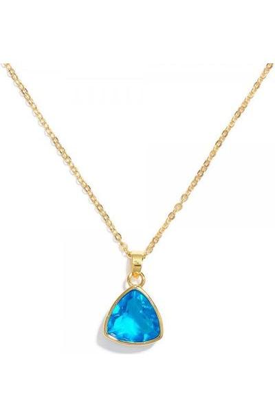 Gold Chain with Crystal Pendant Necklace