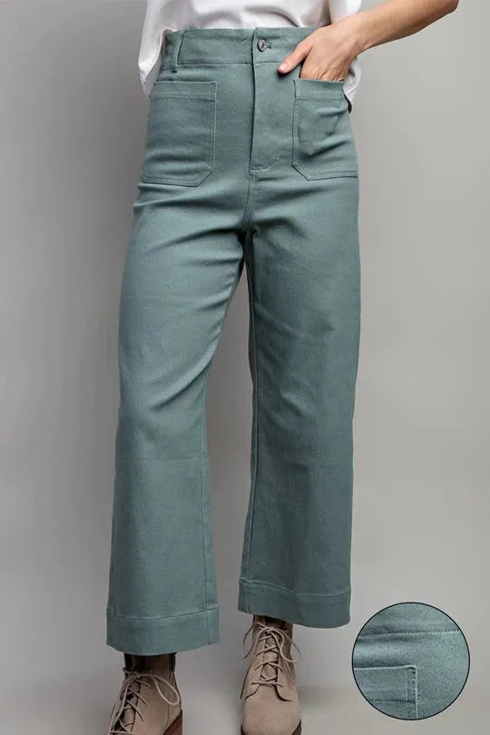 Sage Soft Wash Wide Leg Pants