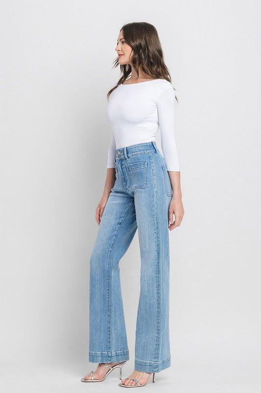 90’s Vintage Super High Rise Front Patch Pocket Flares