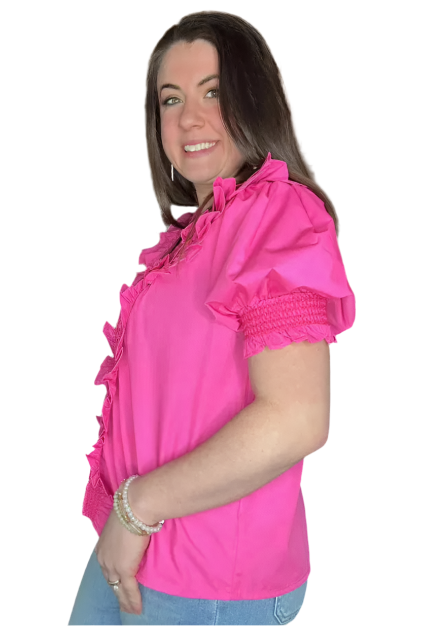 Entro Barbie Pink Ruffle Top