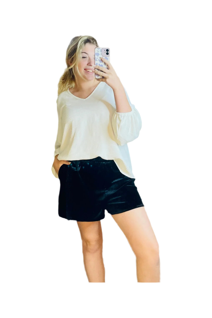 Black Velvet Shorts