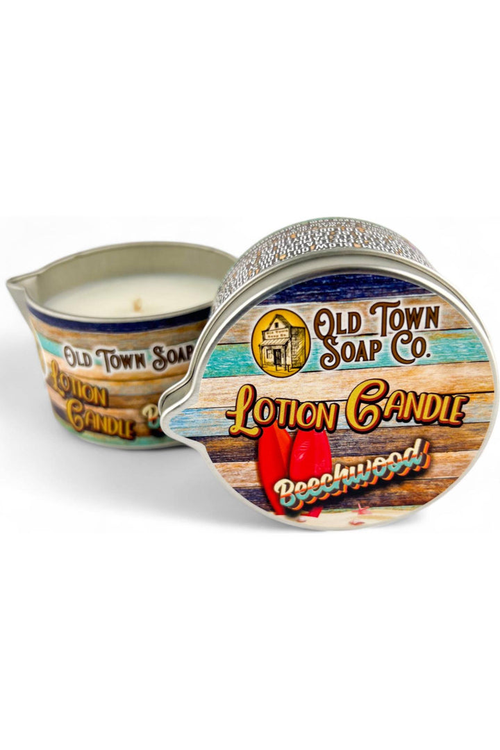 Old Town Soap Co. - Lotion Candles - in our Best Selling Scents -Unique Skincare: Beaches - Vintage Dragonfly Boutique