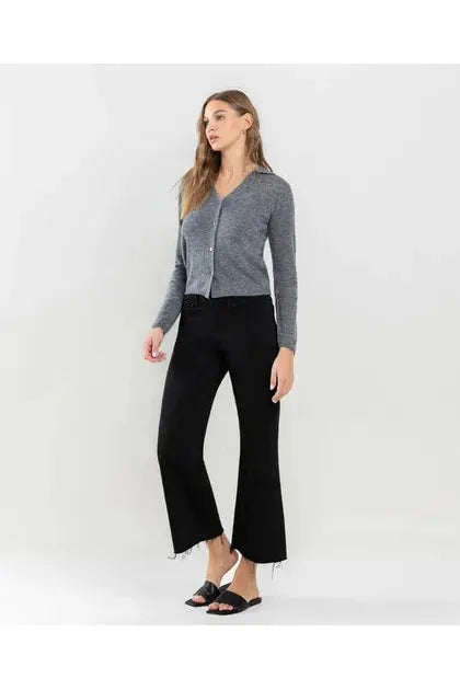 Lovervet High Rise Cropped Jeans in Black