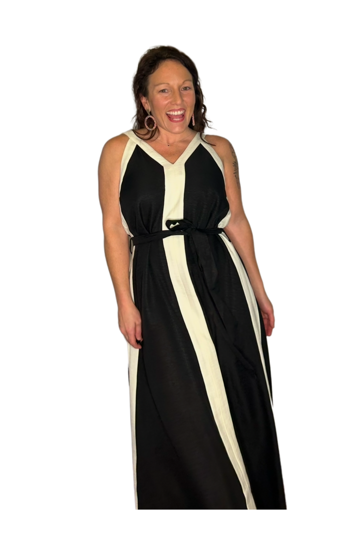 Entro Black and White Maxi Dress