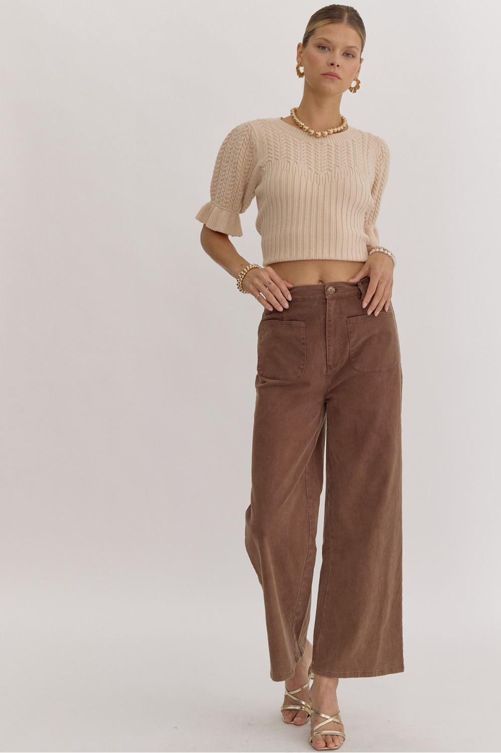 Entro High Waist Wide Leg Pants